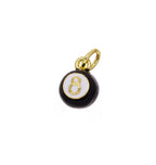 Number 8 Billiard Ball Necklace Charm, Good Luck CPG2509: Silver / 1pc