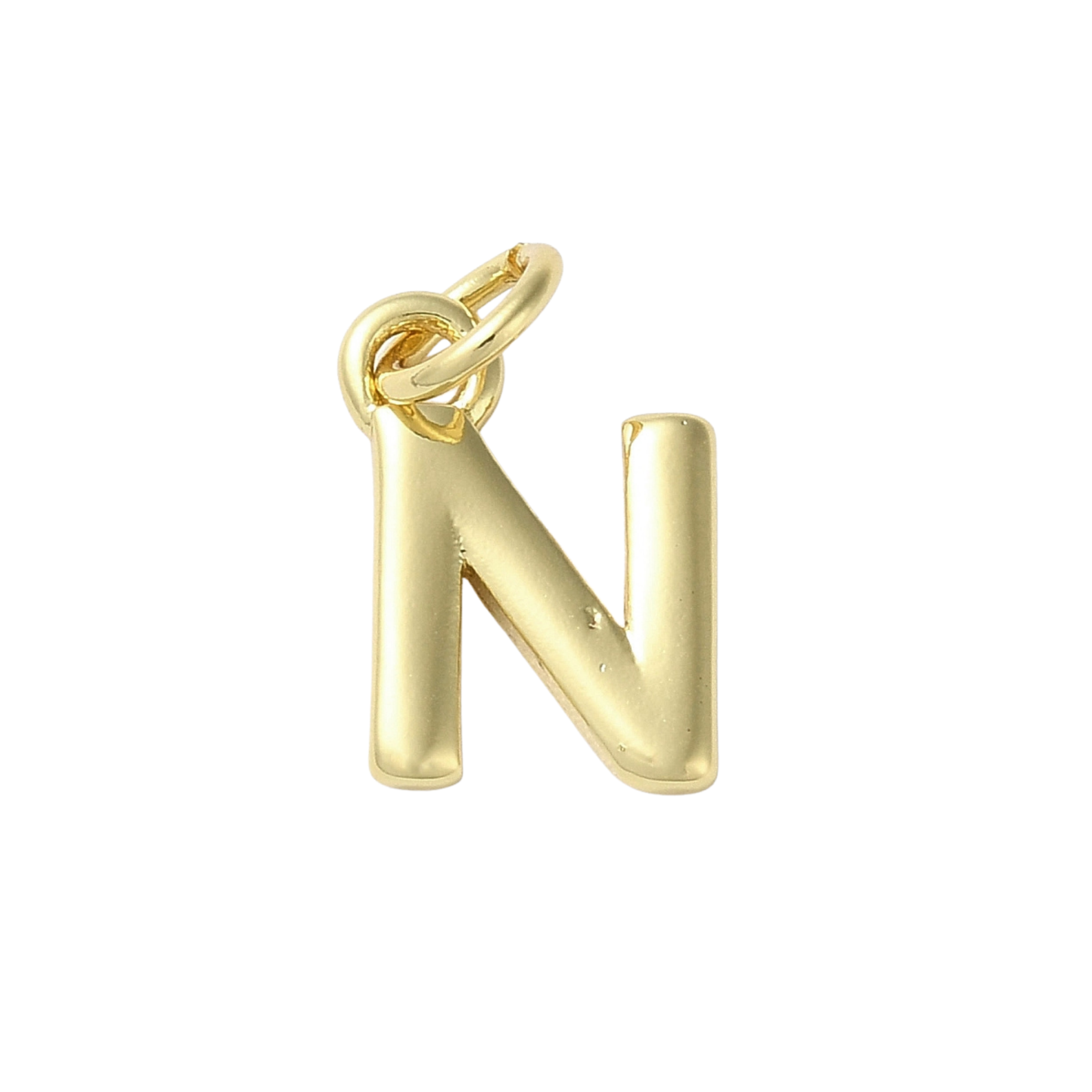 18k Gold Plated Brass Initial Charm Individual Letters: R