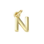 18k Gold Plated Brass Initial Charm Individual Letters: D