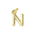 18k Gold Plated Brass Initial Charm Individual Letters: N