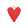 18k Gold Plated Brass Red Heart Charm