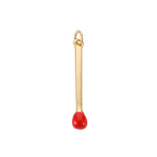 16k Gold Plated Brass Match Stick Charm: White