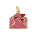 18k Gold Plated Brass Love Letter Charm