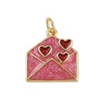 18k Gold Plated Brass Love Letter Charm