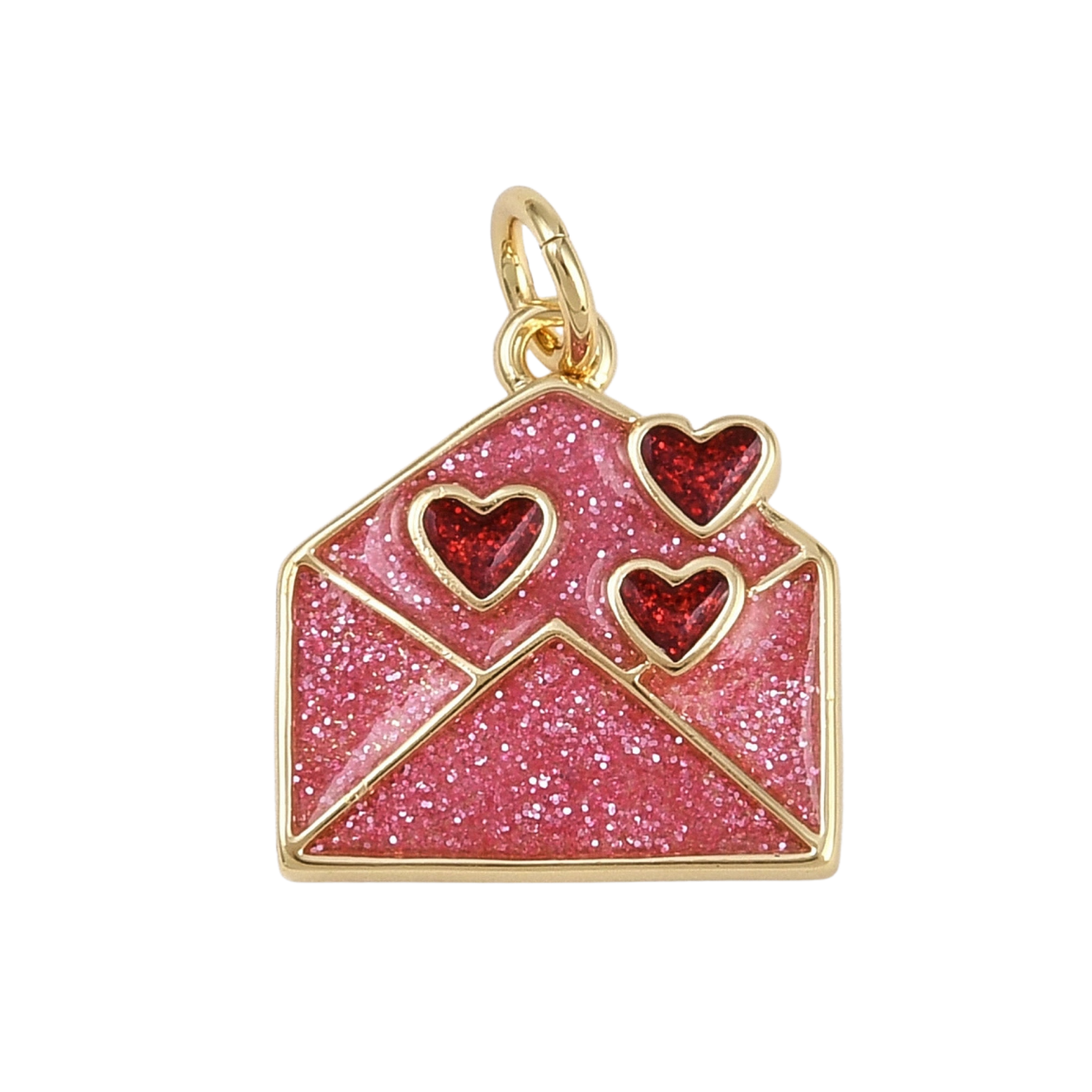 18k Gold Plated Brass Love Letter Charm