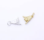 Matte Gold/Silver Shaka Hand Sign Charm, CPS105,CPG105: Gold / 6pcs