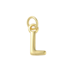 18k Gold Plated Brass Initial Charm Individual Letters: E
