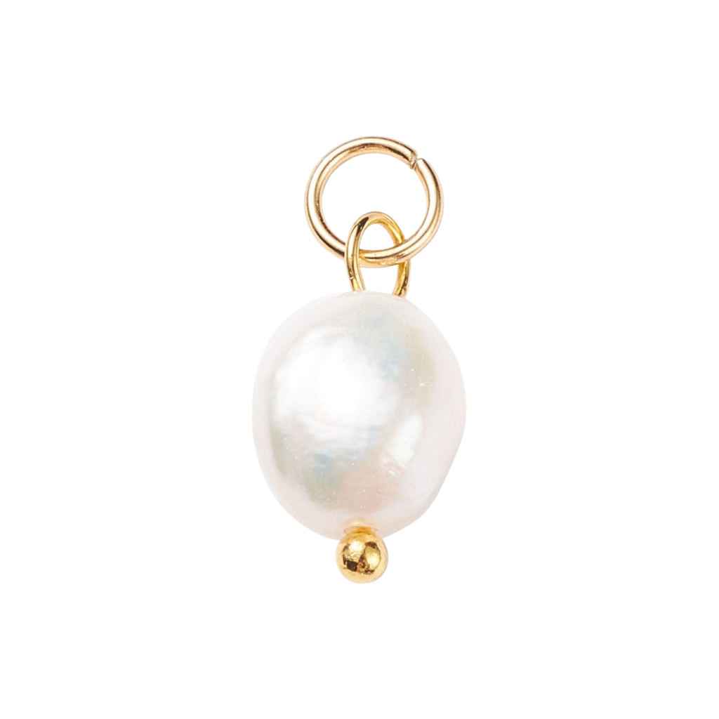 Gold Brass Freshwater Pearl Charm