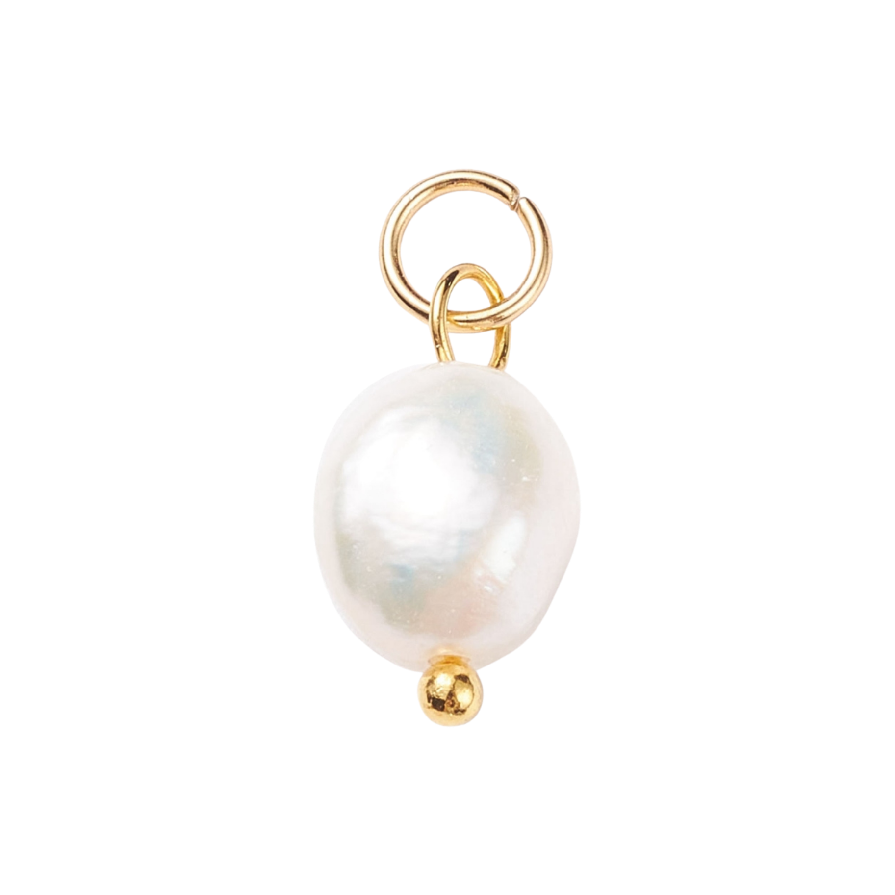 Gold Brass Freshwater Pearl Charm