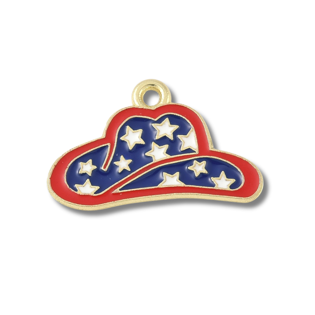 USA Cowboy Hat Charm