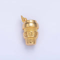 24K Gold Filled Mini 3D Multidimensional Coffee Tumbler Drink Charm in Gold & Silver | W670: Gold