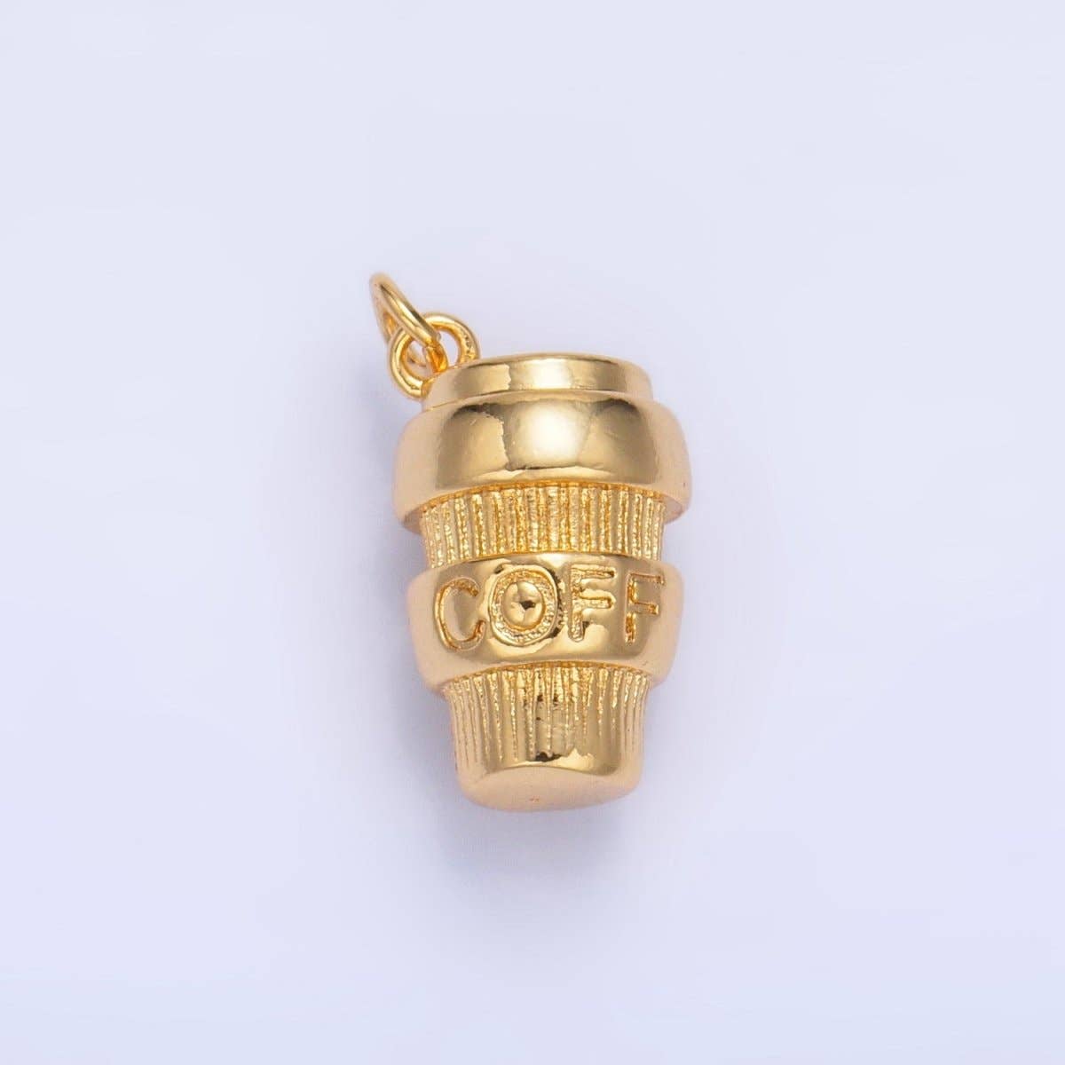 24K Gold Filled Mini 3D Multidimensional Coffee Tumbler Drink Charm in Gold & Silver | W670: Gold