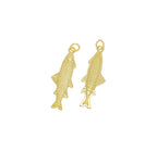 Gold or Silver Fish Charm for Jewelry Making: Gold / 6pcs