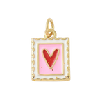 18k Gold Plated Brass Heart Stamp Charm