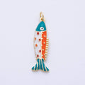 Gold Filled Colorful Sardine Charm