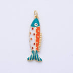 Gold Filled Colorful Sardine Charm