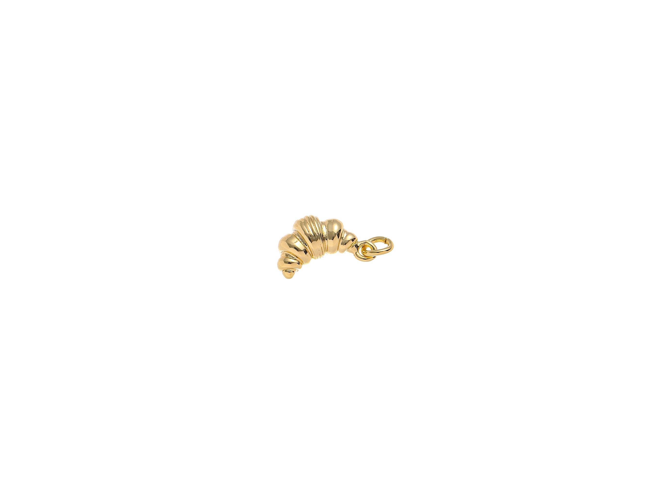Gold Croissant Charm Pendant for Bracelet Necklace CPG1522: 5 pieces