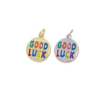 Rainbow Good Luck Coin Charm For Jewelry Making, CPG-CPS2785: Gold / 6pcs