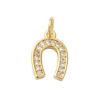18k Gold Plated Brass Horseshoe Charm or pearl horse shoe