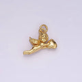 14K Gold Filed Cherub Baby Angel Heart Puffed Mini Charm in Gold & Silver | AG592: Gold