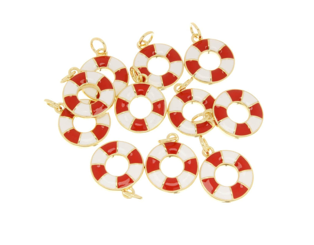 Life Buoy/Saver/Lifeguard Charm Pendant CPG2691: Red