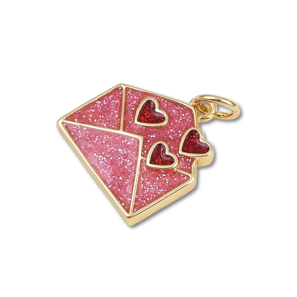 18k Gold Plated Brass Love Letter Charm