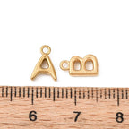 18k Gold PVD Stainless Steel Bold Initial Charm Full Set