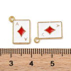 Gold Alloy Poker Card Charm: Club