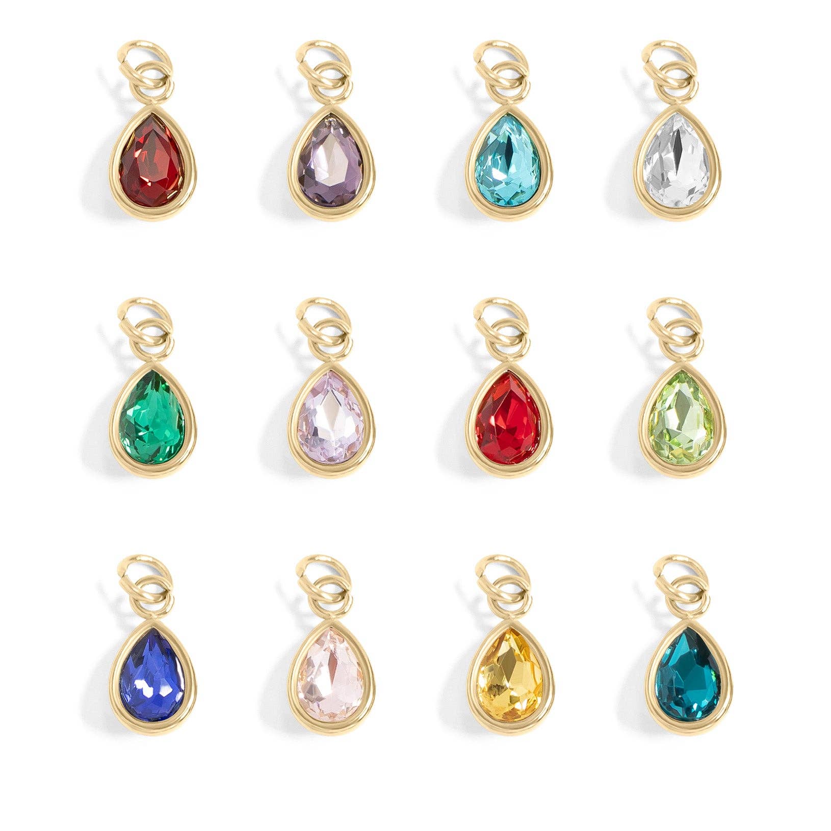 January Teardrop Birthstone Charm