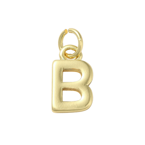 18k Gold Plated Brass Initial Charm Individual Letters: A