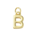 18k Gold Plated Brass Initial Charm Individual Letters: B