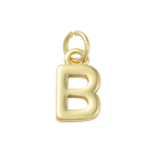 18k Gold Plated Brass Initial Charm Individual Letters: B