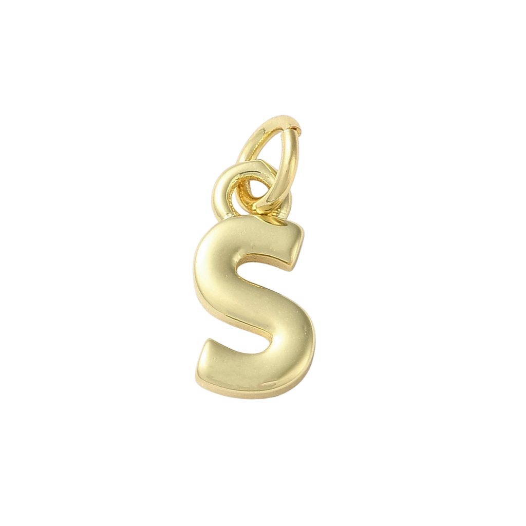 18k Gold Plated Brass Initial Charm Individual Letters: C