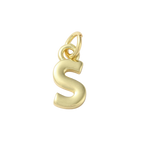 18k Gold Plated Brass Initial Charm Individual Letters: M