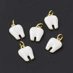 18k Gold Plated Brass Tooth Charm