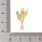 18k Gold Plated Stylist Tools Charm