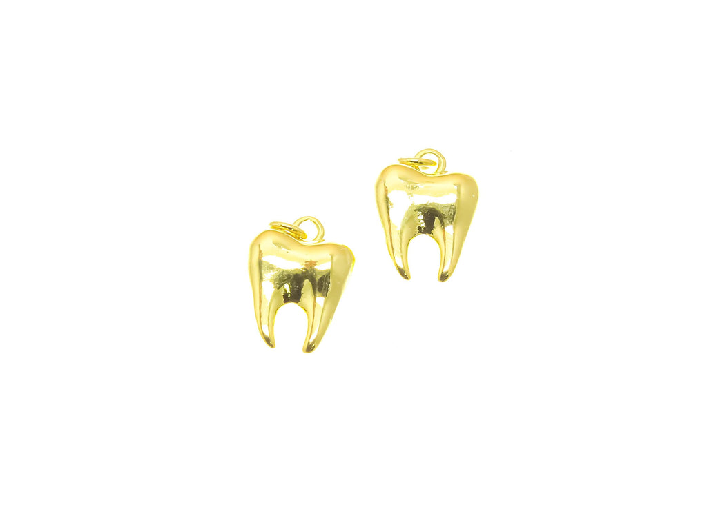 18k Gold Tooth Charm Pendant Minimalist Jewelry CPG2210: 5 pieces