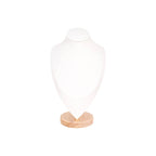 Natural Wood & Leather Necklace Display: White / Small