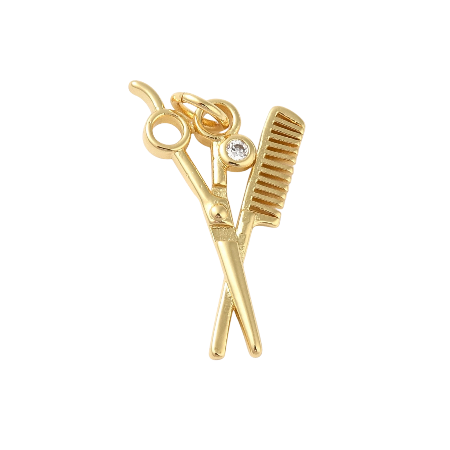 18k Gold Plated Stylist Tools Charm