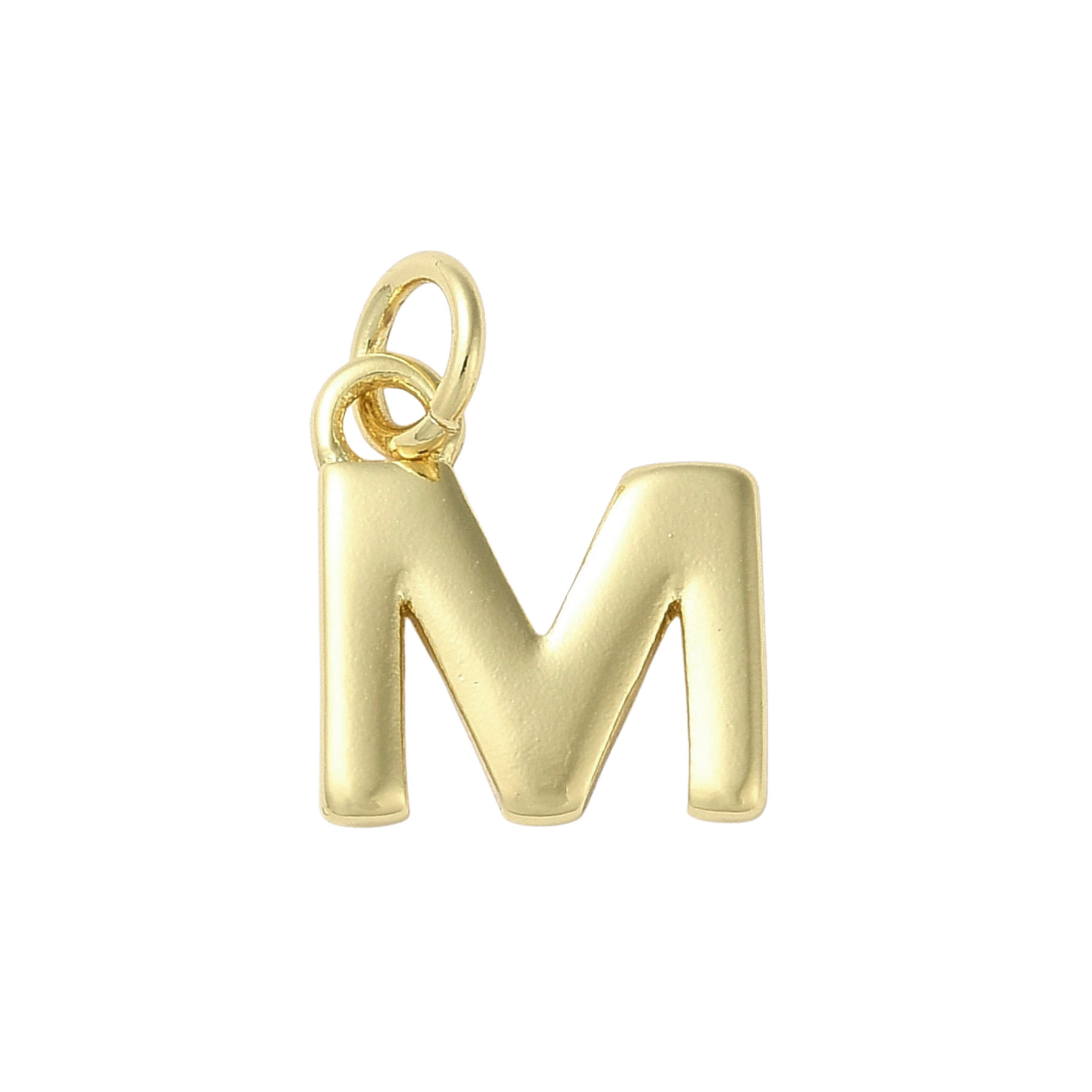 18k Gold Plated Brass Initial Charm Individual Letters: N
