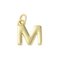 18k Gold Plated Brass Initial Charm Individual Letters: M