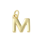 18k Gold Plated Brass Initial Charm Individual Letters: M