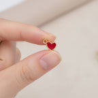 Mini Red Gold Heart Charm