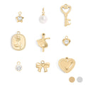 18K Gold PVD Ballerina Charm Bar Charm Set (9pc): Gold