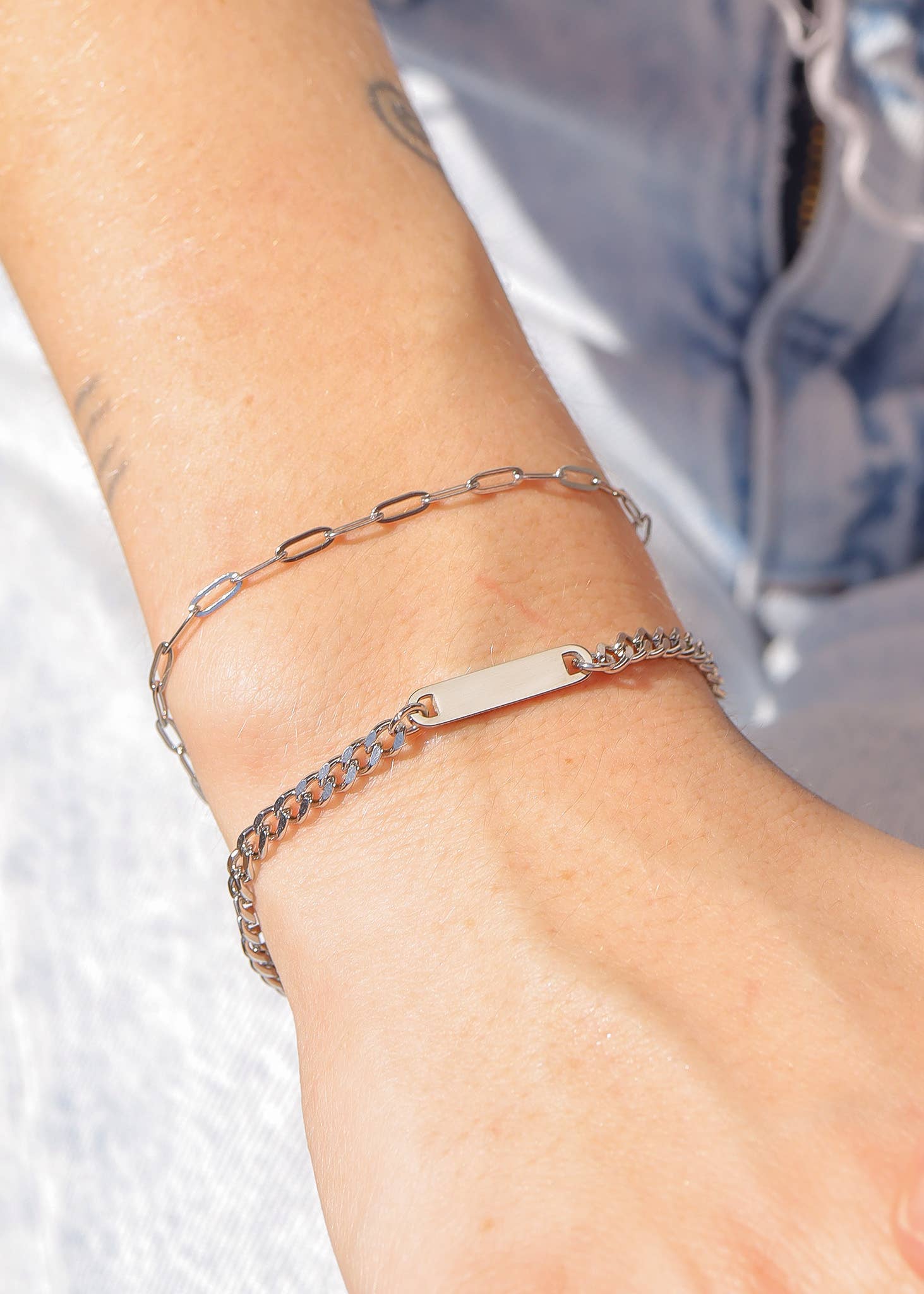 Gold Stainless Steel Paperclip Chain Bracelet + Extension: Gold / 2.5mm