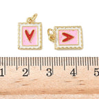 18k Gold Plated Brass Heart Stamp Charm