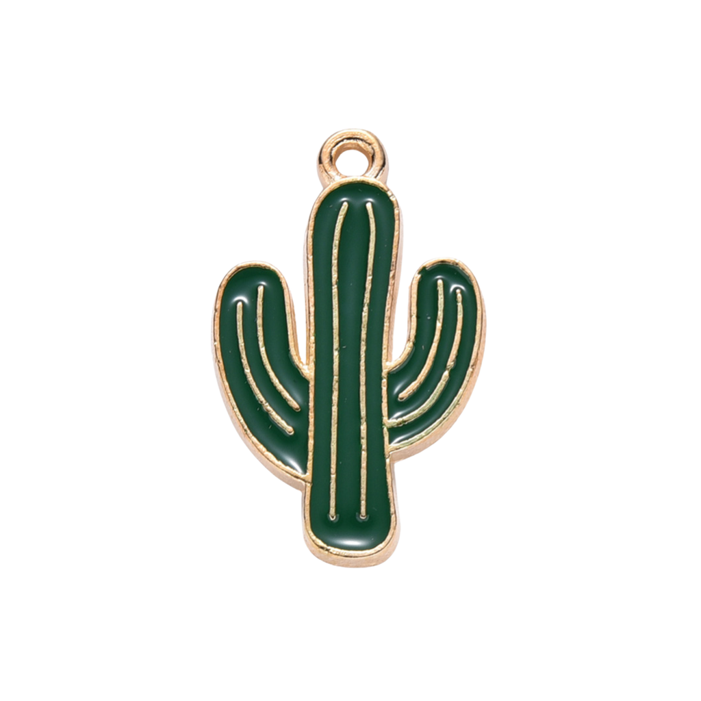 Gold Alloy Cactus Charm