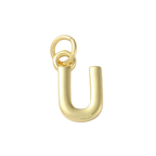 18k Gold Plated Brass Initial Charm Individual Letters: C