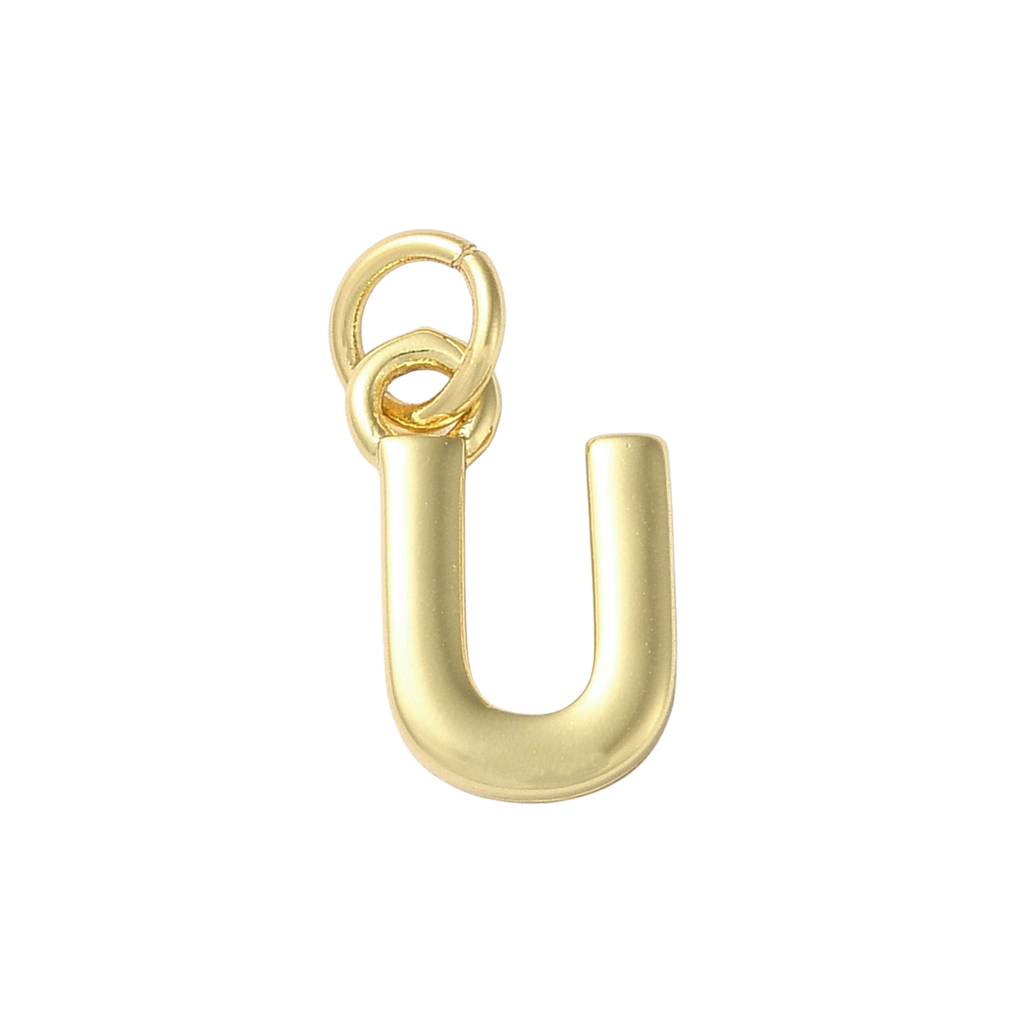 18k Gold Plated Brass Initial Charm Individual Letters: M