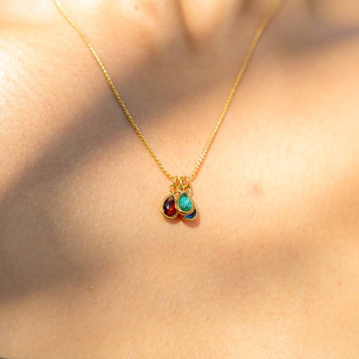 January Teardrop Birthstone Charm